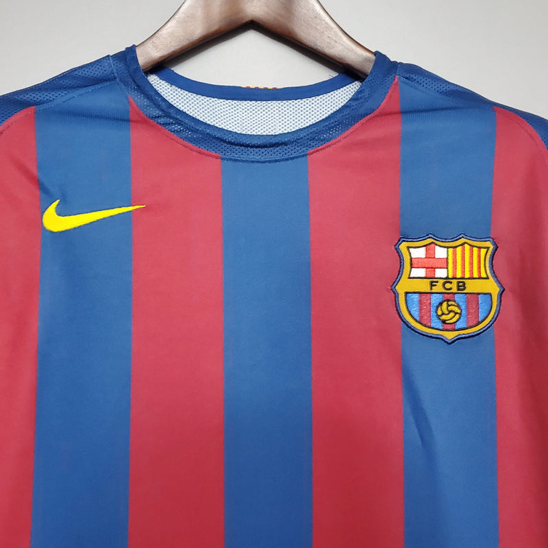 CAMISOLA BARCELONA I 2006 UEFA homem (RETRO)